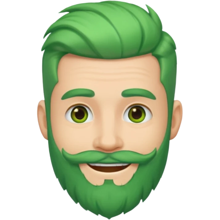 green hair and beard man emoji