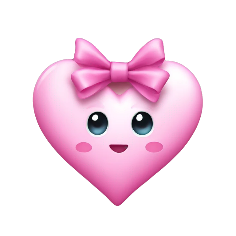 a cute pink heart with a pink bow emoji