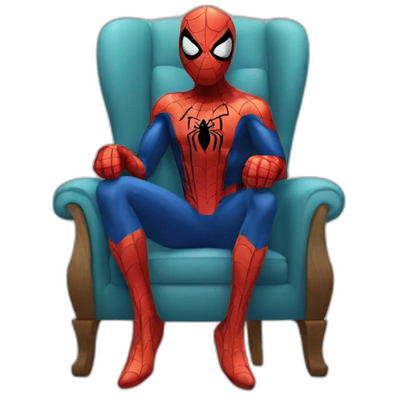 spiderman sitting in chair emoji
