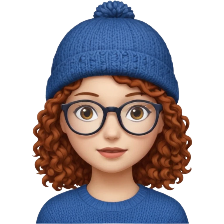 hatted girl with glasses and curly hair emoji