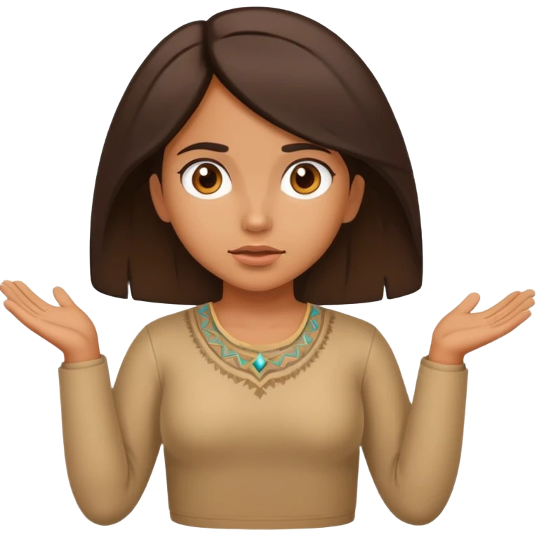 Hispanic girl shrugging emoji