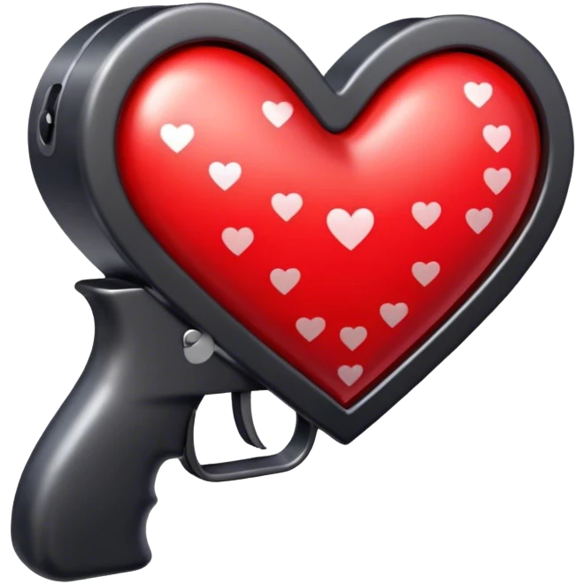 A smg with a heart in the background emoji