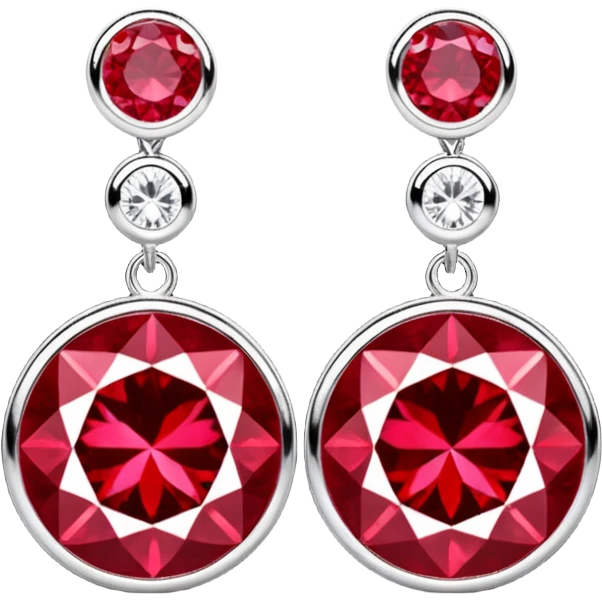 Shiny round perfect glimmering sparkly ruby earrings emoji