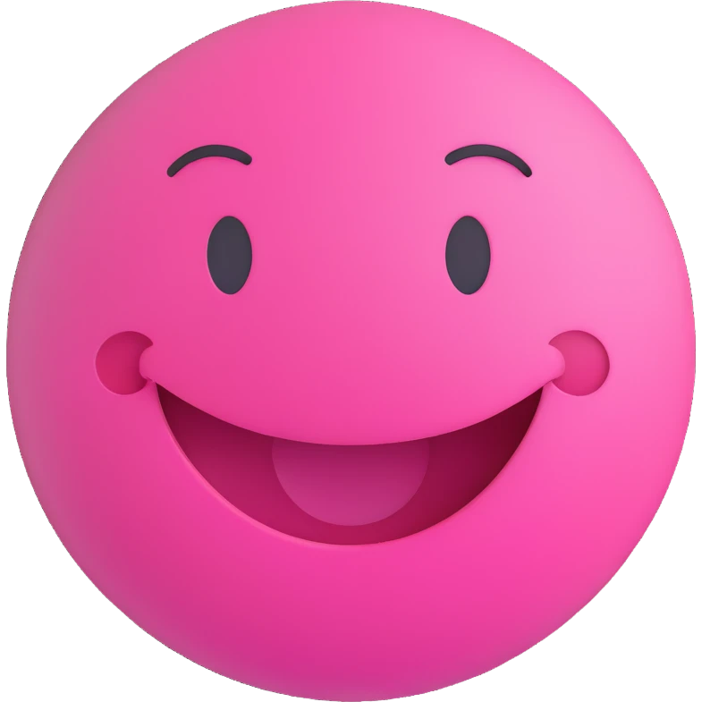 3D smiley emoji, round shape, grandmother hugging, pink color, smiling face emoji