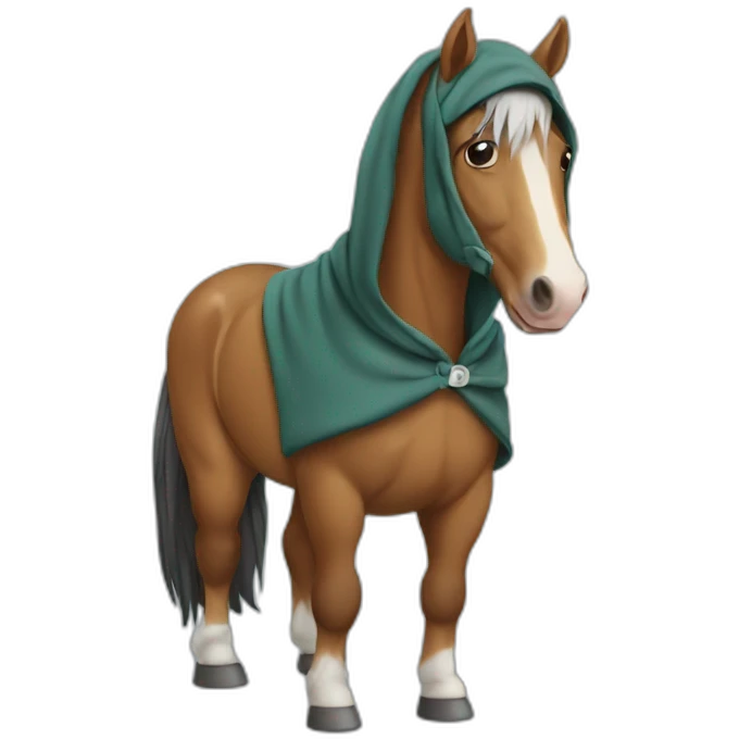 A horse wearing a hoodie emoji