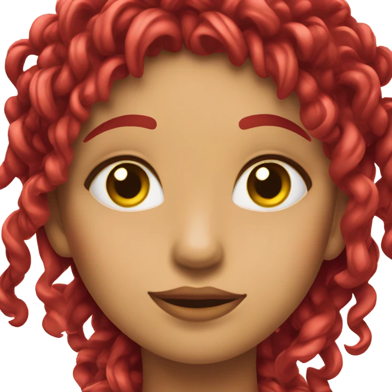 chica con rulos rojos que sostenga una lupa  emoji