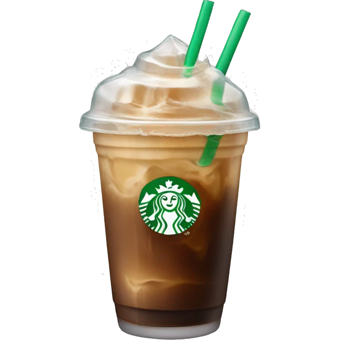 Starbuck ice coffee with ice cubes emoji
