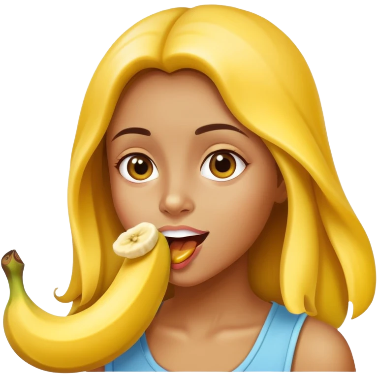 Girl eating banana  emoji