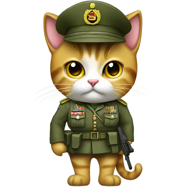 cat in the army emoji