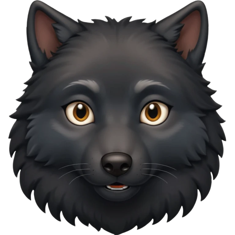 a talking black wolf emoji