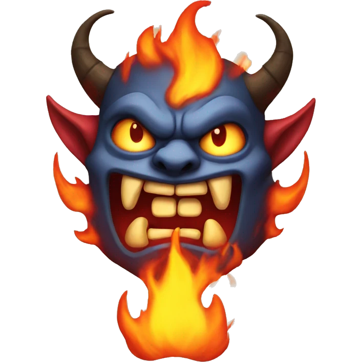 Demon with fire emoji