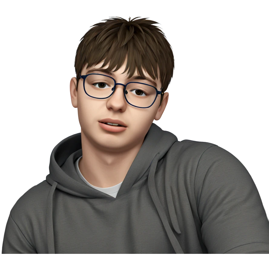 boy in glasses on white emoji