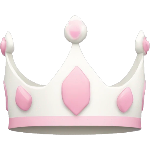 White and pastel pink crown emoji