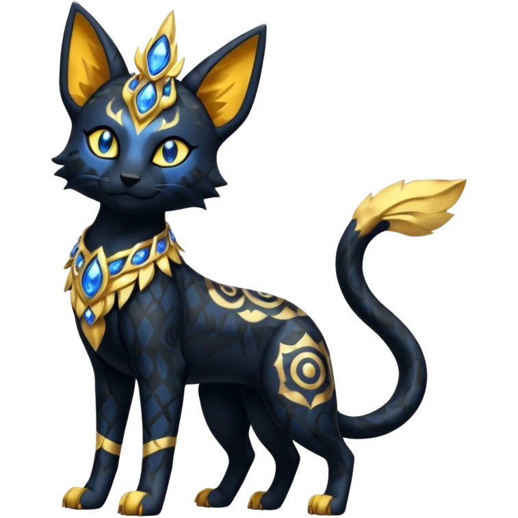 Bastet-Umbreon-Solgaleo-Salandit-fusion emoji