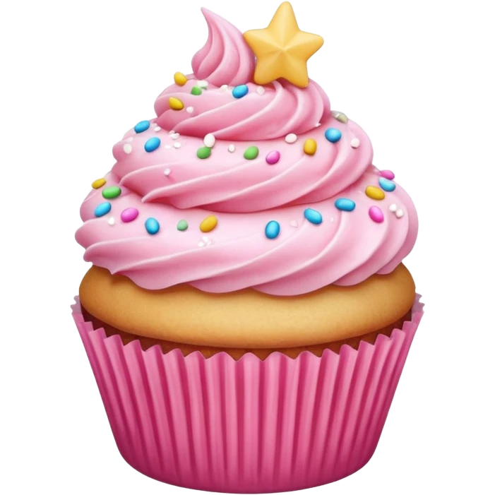 Cupcake with pink icing emoji