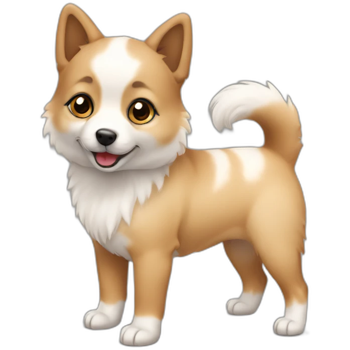 Indian Spitz puppy full body emoji