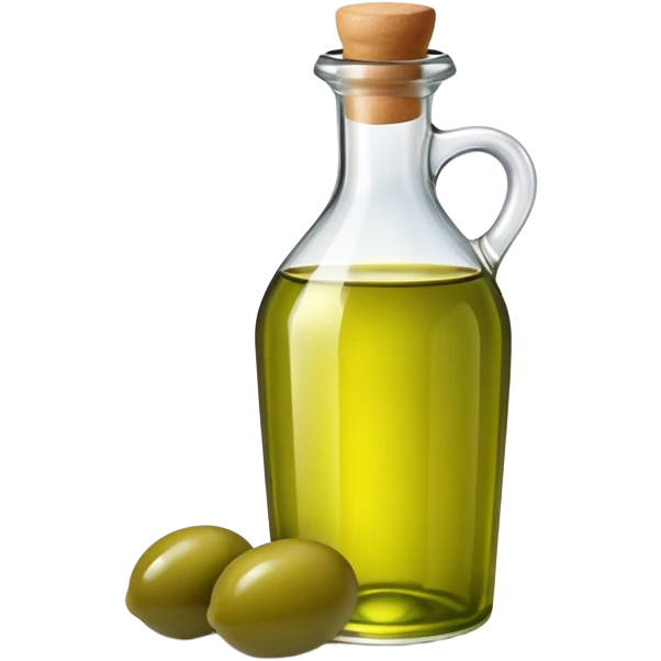 Bottle of olive oil with green olives emoji