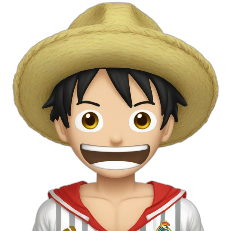 Luffy avec maillot Real Madrid am emoji