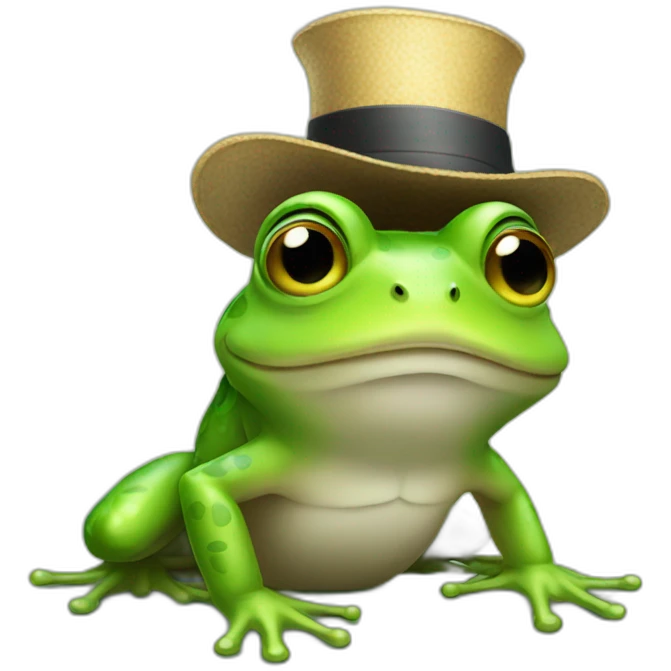 Yay frog emoji but with a hat emoji