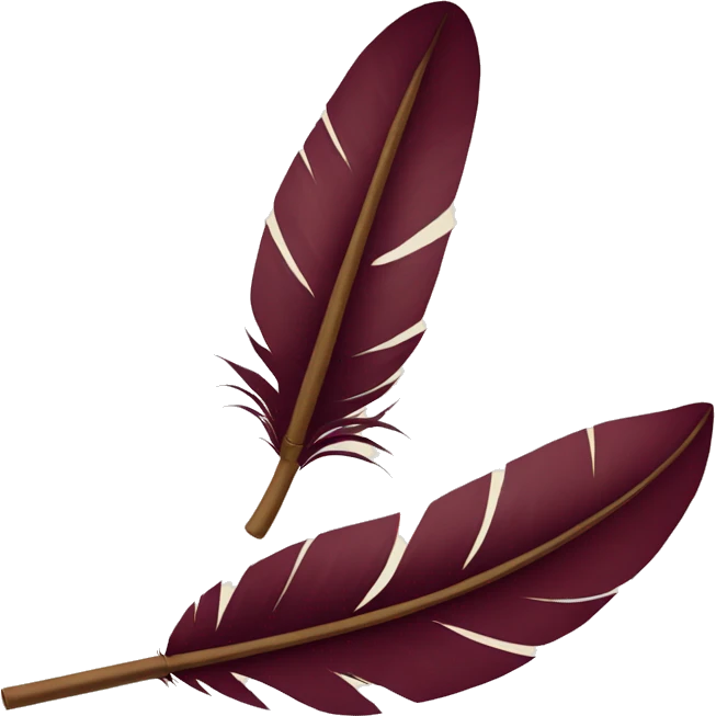 a feather and an open SCROLL maroon emoji