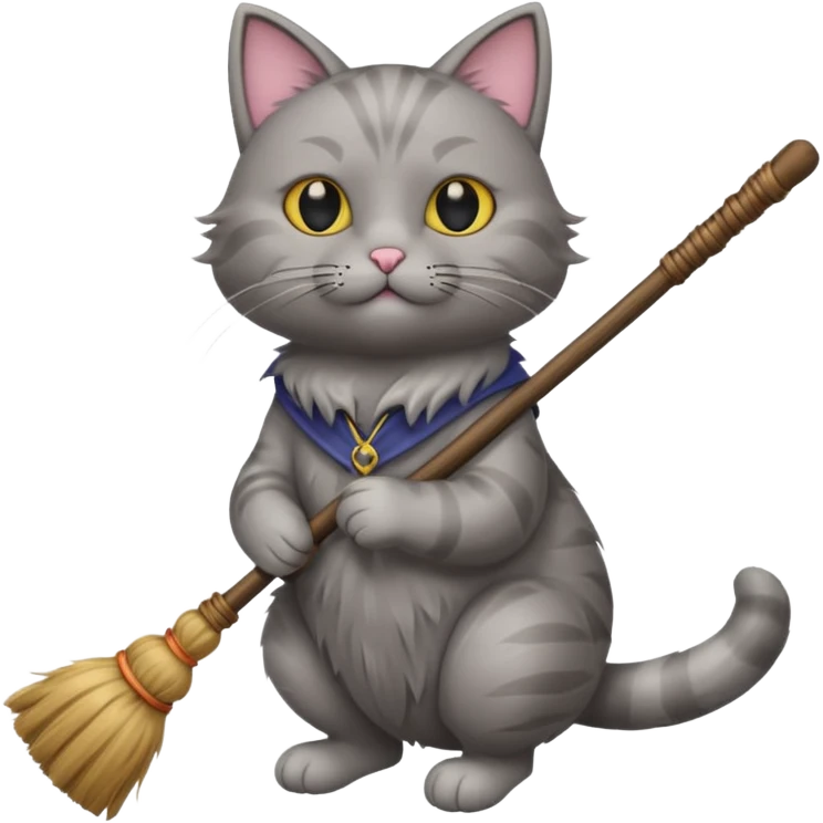Cat in a broom  emoji