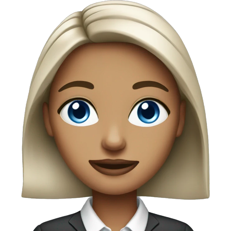 Business woman blue eyes emoji