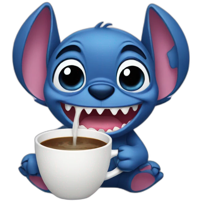 stitch drinking bad coffee emoji