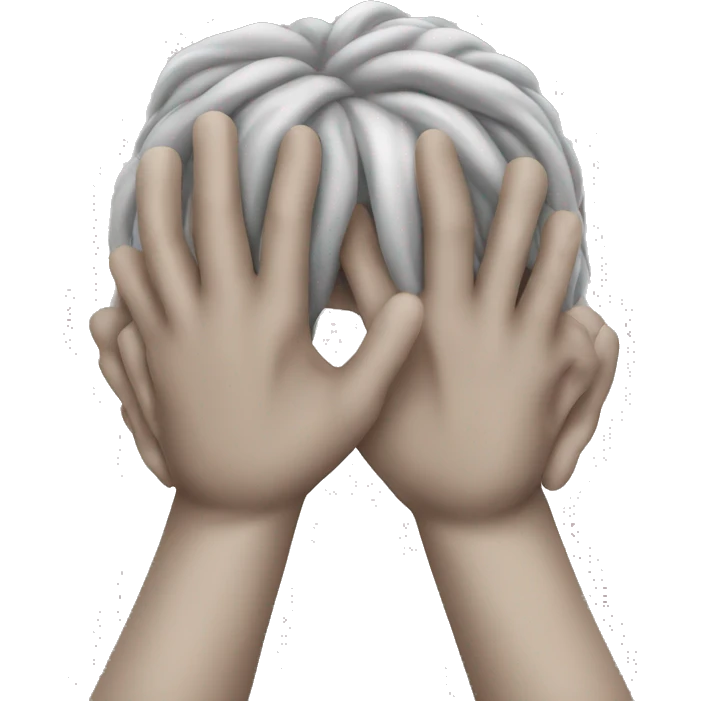 Two hands holding head from below  emoji
