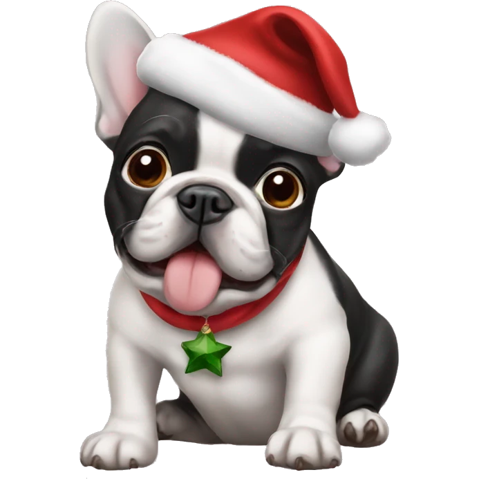 French bulldog Christmas  emoji