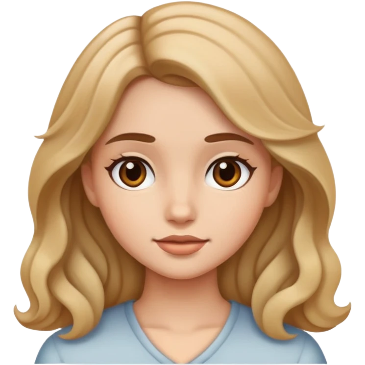 A girl with straight wavy hair emoji
