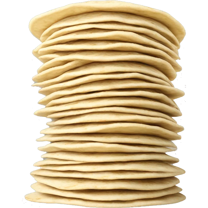 Stack of homemade flour tortillas with grill marks emoji