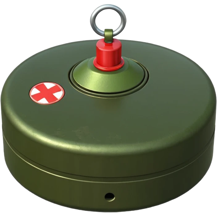 military green flat realistic anti-personnel mine emoji