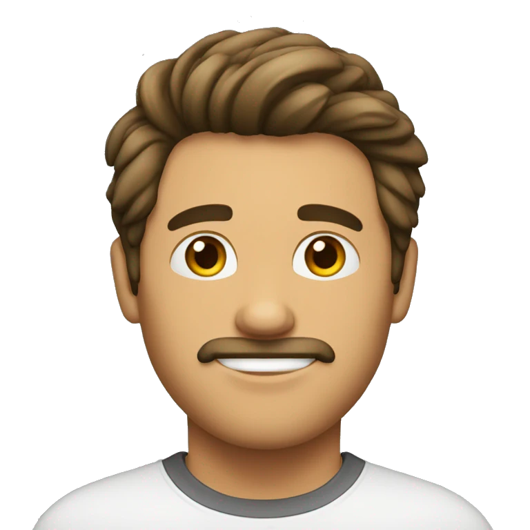 Hombre con pelo corto liso  y con perilla emoji