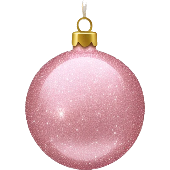 Light Pink glitter Christmas bauble emoji