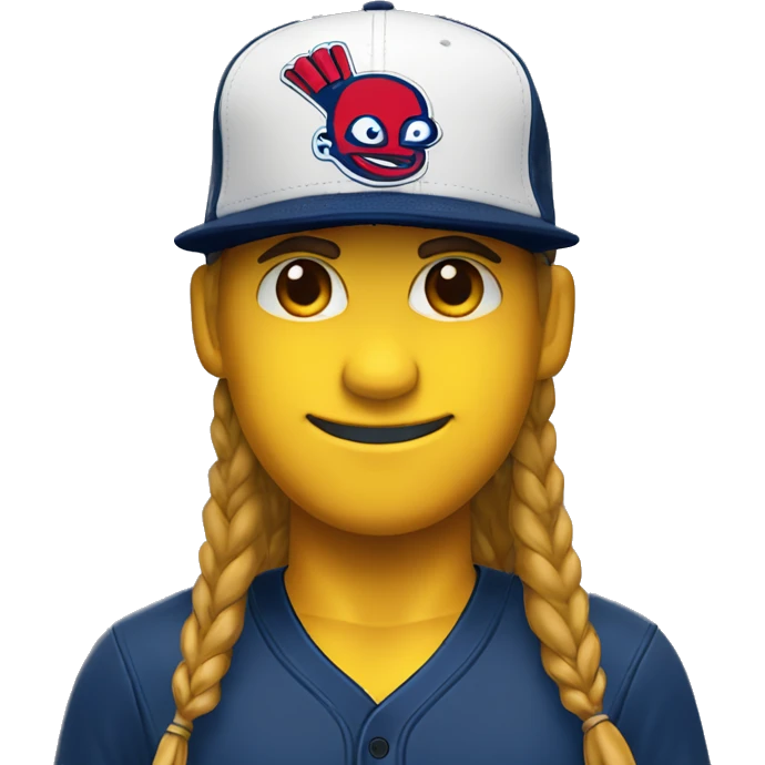 Chief Wahoo Baseball Fitted Hat that says KlayKapz emoji
