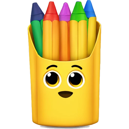 Yellow Crayon Box with 6 Crayons Inside emoji