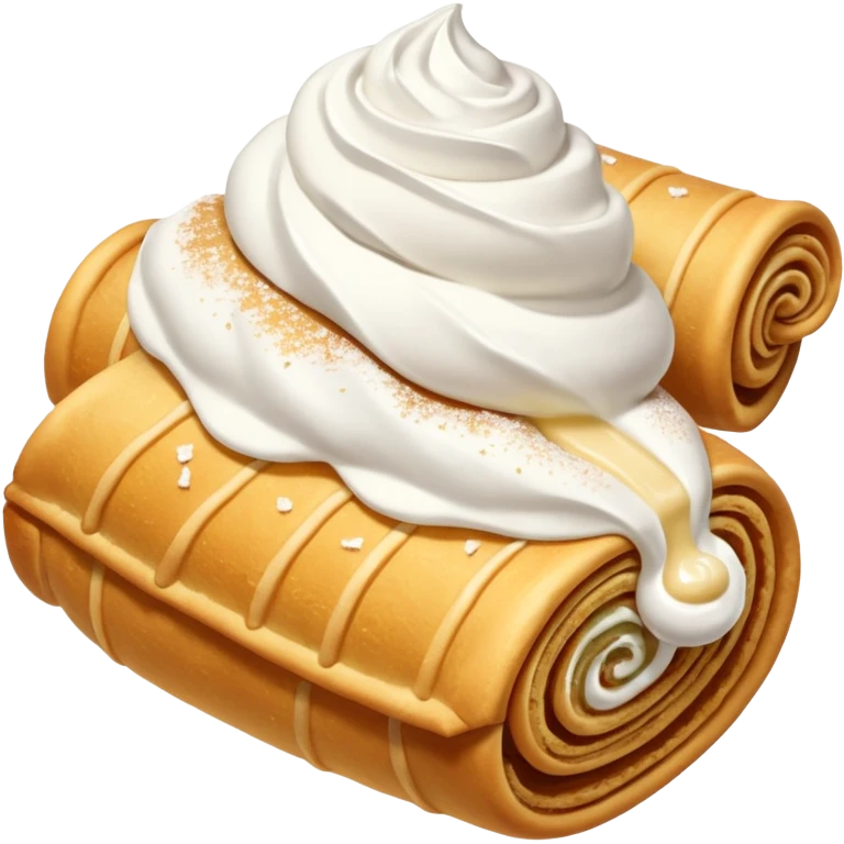 cornet roulé feuilleté à la creme emoji