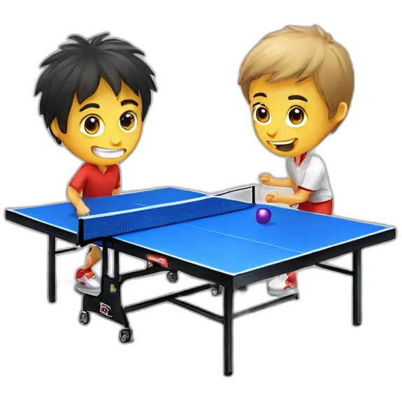 Table tennis with boy emoji