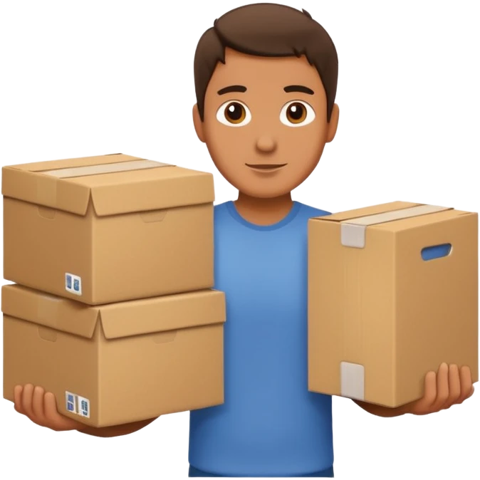 cargando cajas man emoji
