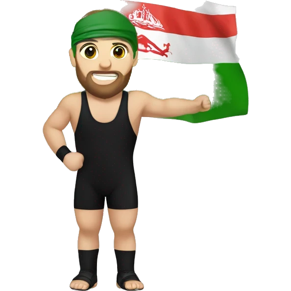 A wrestler holding the chechen flag emoji