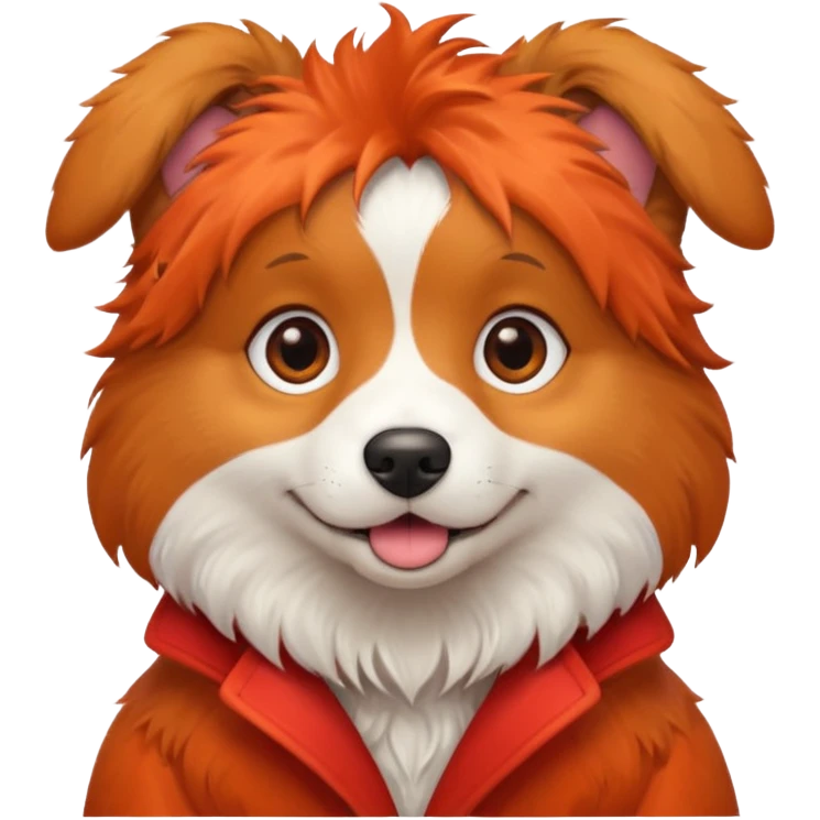 Dog with Red Fur – fluffy orange-red coat, playful expression.











































 emoji