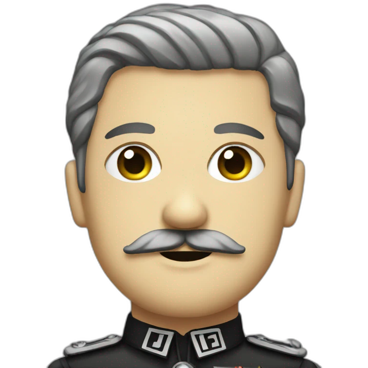 nazi leader with square mustache and emo hair emoji