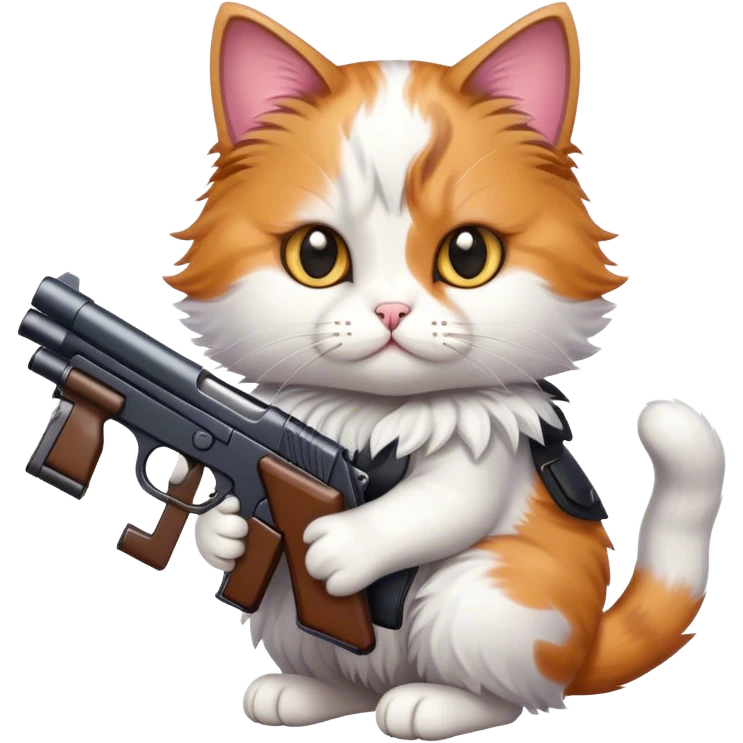 Cute cat with gun emoji