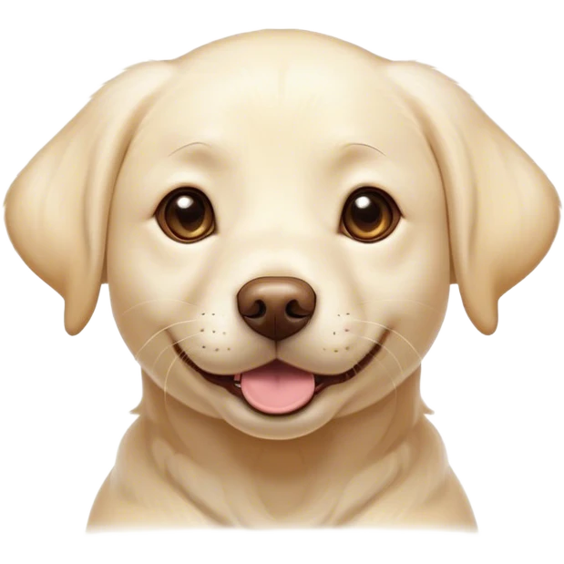 Cinematic Comical Cream Labrador Portrait Emoji, Head tilted dramatically with an exaggeratedly amused expression, featuring a glossy cream Fur with a radiant sheen, wide, expressive warm eyes filled with playful disbelief, Simplified yet hilariously expressive features, highly detailed, glowing with a slightly sassy glow, high shine, dramatic yet playful, stylized with an air of cheeky mischief, bright and endearing, soft glowing outline, capturing the essence of a spirited and over-the-top companion, so meme-worthy it feels like it could side-eye its way into internet fame instantly! emoji