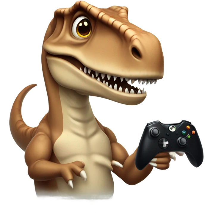 T-Rex playing Xbox emoji
