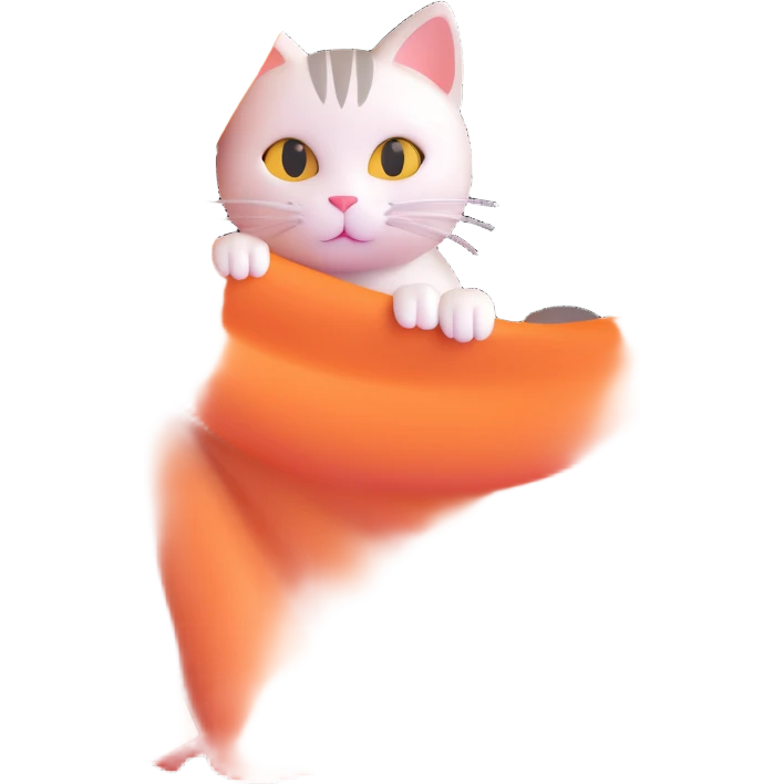 cat hiding behind a curtain tail sticking out emoji