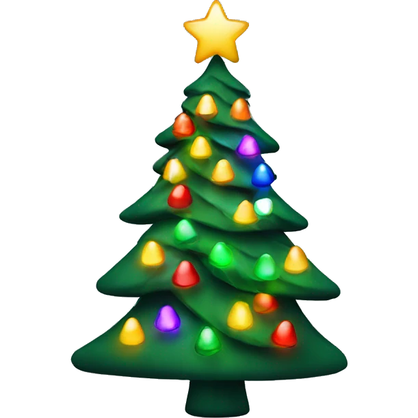 Christmas tree with colorful lights  emoji