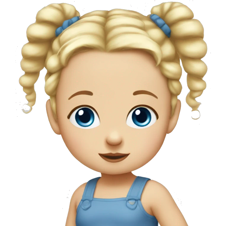Blond baby girl- blueeyes-  messybun emoji