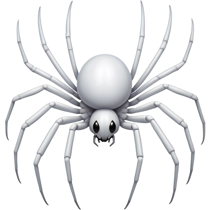 completely white spider, all white spider with eight legs emoji