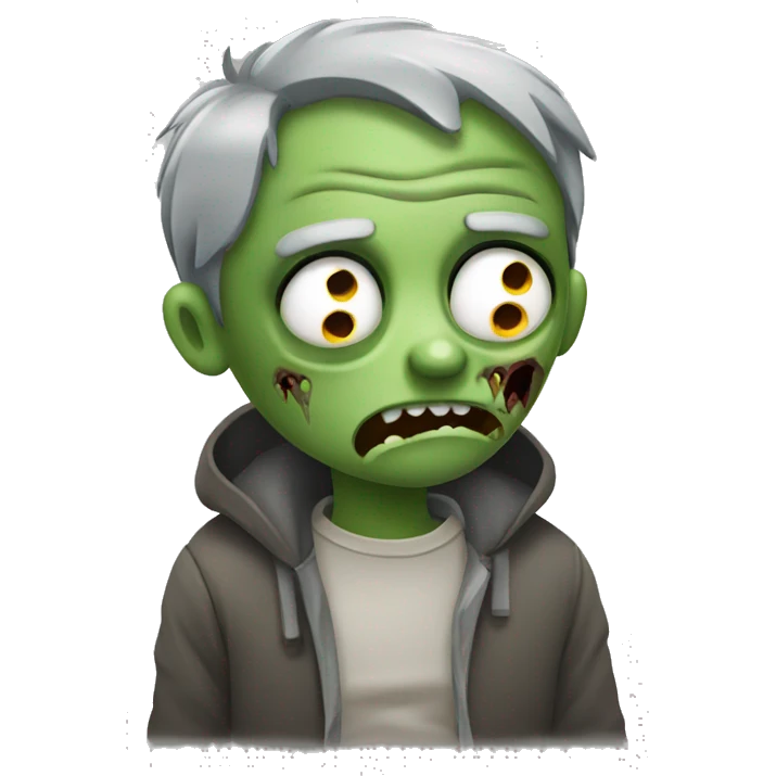 extremely tired person who looks like a zombie emoji